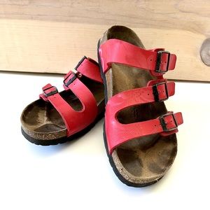 Papillio Birkenstocks (Red) size 38 (Womens 7/7.5)
